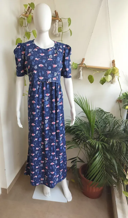 Maternity Maxi - Full Length - Blue Bird Floral